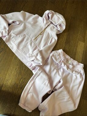 Lululemon Light Pink Jogger Set Hoodie and Sweatpants